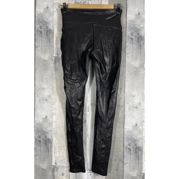 SPANX FAUX LEATHER LEGGINGS (2437) BLACK , SIZE - MEDIUM (B111) - Picture 4 of 8